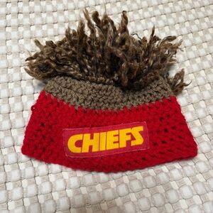 Infant Kansas City Chiefs Hat Crocheted Beanie Patrick Mahomes 12M Costume